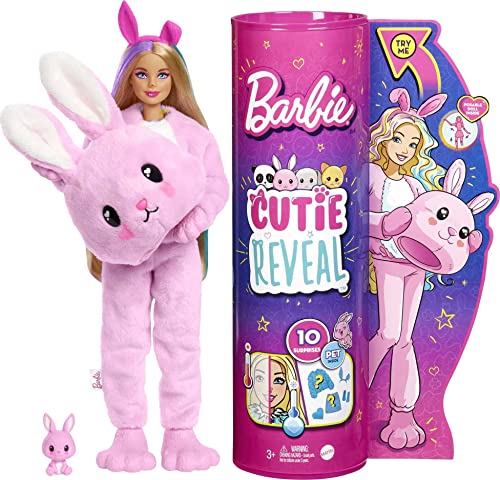 Photo 1 of Barbie Doll Cutie Reveal Bunny Plush Costume Doll with 10 Surprises Pet, Color Change and Accessories 
