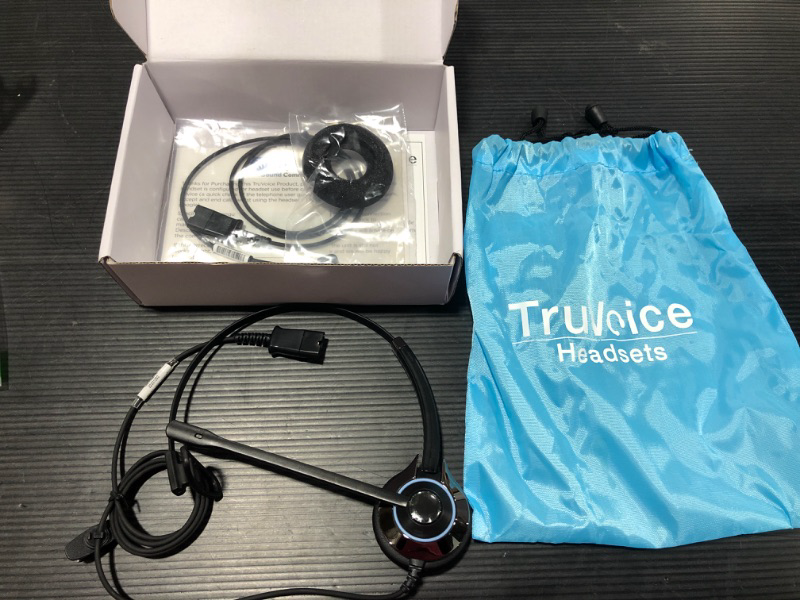 Photo 2 of TruVoice HD-500 Deluxe Single Ear Headset with Noise Canceling Microphone and 2.5mm Cable for Cisco SPA303, SPA502g, SPA504g, SPA508g, SPA509g, SPA514g, SPA525g and Phones with a 2.5mm Headset Port HD500 1-Ear (2.5mm)