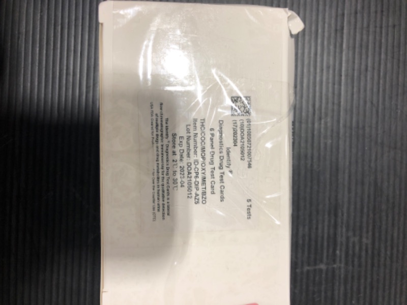 Photo 2 of 5 Pack Identify Diagnostics 6 Panel Drug Test Dip - Testing Instantly for 6 Different Drugs THC, COC, MOP, OXY, MET, BZO ID-CP6-DIP (5) 