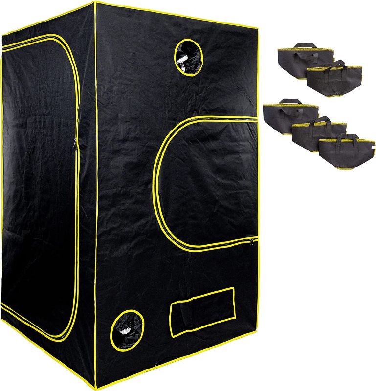 Photo 1 of [Factory Sealed] ProKorx Indoor Grow Tent for Hydroponic or Soil Growing - Includes 5-Grow Bags (1-Gallon) (Tent Size 48"x48"x80") – Quality 600D Mylar Reflective, Strong Support Poles, Viewing Window, Floor Tray 