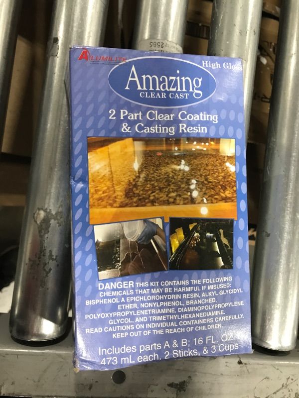 Photo 1 of Alumilite Amazing Clear Cast Plus [16 oz A+16 oz B(32 ounces) 2 Part Kit] UV Resistant Plastic Coating & Casting Epoxy Resin for Countertops, Cups, Tumblers & Crafts | High-Gloss Liquid Glass Finish