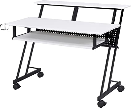 Photo 1 of Acme Furniture Suitor Music Recording Studio Desk, White & Black
