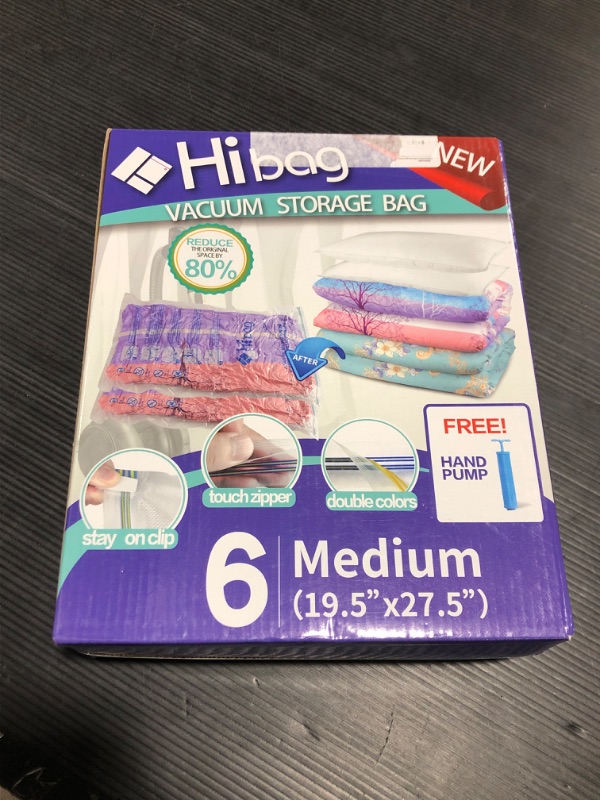 Photo 3 of 8 Small Vacuum Storage Bags for Clothes, Travel Space Saver Bags with Hand-Pump (8-Small)