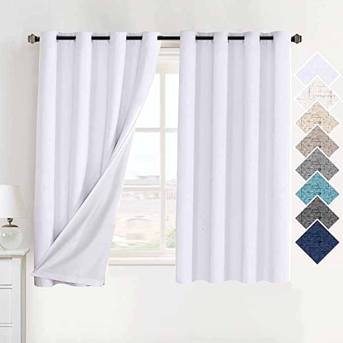 Photo 1 of 63 inch length window curtain bright white 2 pack 