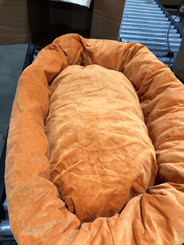 Photo 2 of 40 inch Orange Villa Collection Micro Velvet Bagel Dog Bed By Majestic Pet Products
