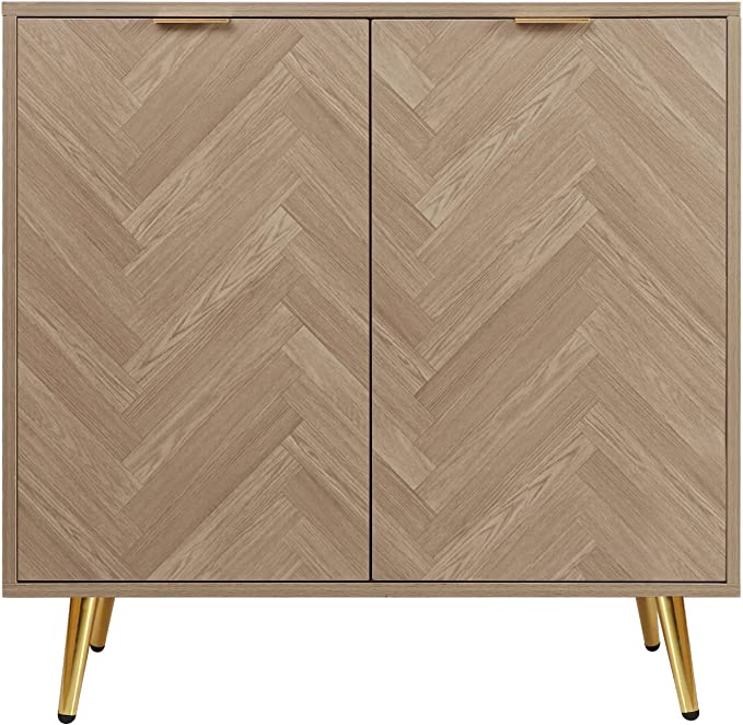 Photo 1 of Anmytek Modern Sideboard Buffet Cabinet, Natural Oak Accent Cabinet with 2 Doors and Adjustable Shelf Spaicous Storage Cabinet for Living Room Kitchen Hallway, H0058 https://a.co/d/9vRoRmD