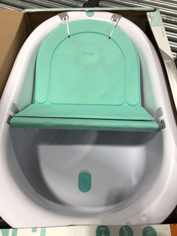 Photo 2 of 4-in-1 Grow-with-Me Bath Tub by Frida Baby Transforms Infant Bathtub to Toddler Bath Seat with Backrest for Assisted Sitting in Tub