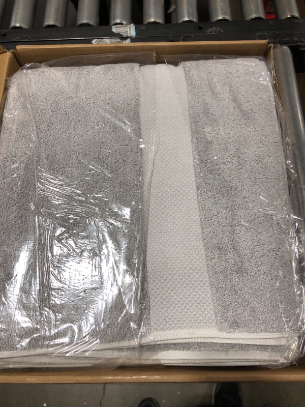 Photo 1 of Amazon Aware 100% Organic Cotton Plush Bath Towels - Bath Towels, 4-Pack, Light Gray Bath Towel (4-Pack) Light Gray