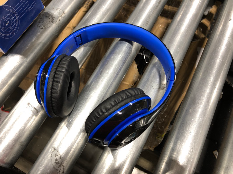Photo 1 of 6S Wireless Bluetooth Headphones Over Ear, Hi-Fi Stereo Foldable Wireless Stereo Headsets Earbuds with Built-in Mic, Volume Control, FM for Phone/PC (Black & Blue)