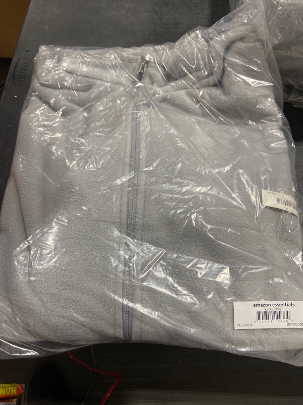 Photo 2 of Amazon Essentials Men's Full-Zip Polar Fleece Jacket (Available in Big & Tall) Polyester Light Grey XX-Large