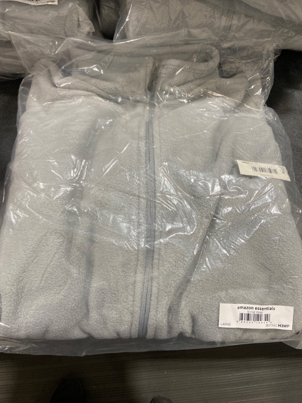 Photo 2 of Amazon Essentials Men's Full-Zip Polar Fleece Jacket (Available in Big & Tall) Polyester Light Grey Large