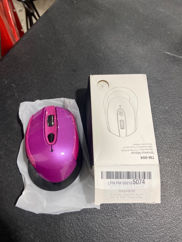 Photo 2 of RaceGT Wireless Computer Mouse, 2.4G Silent Cordless Mouse for Laptop, Mouse with 6 Buttons and 3 Adjustable DPI for Laptop, Deskbtop, MacBook , PC (Purple)