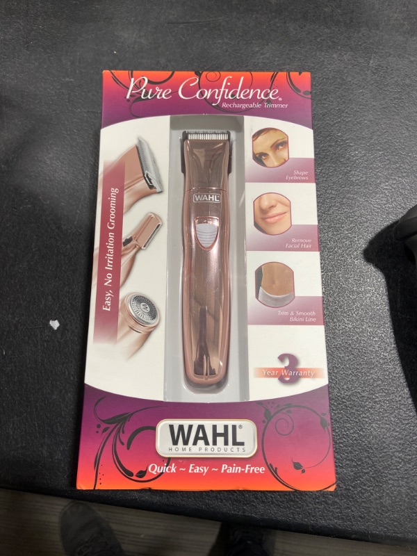 Photo 1 of Wahl Pure Confidence Rechargeable Electric Razor, Trimmer, Shaver, & Groomer for Women with 3 Interchangeable Heads - Model 9865-2901V
SEALED 