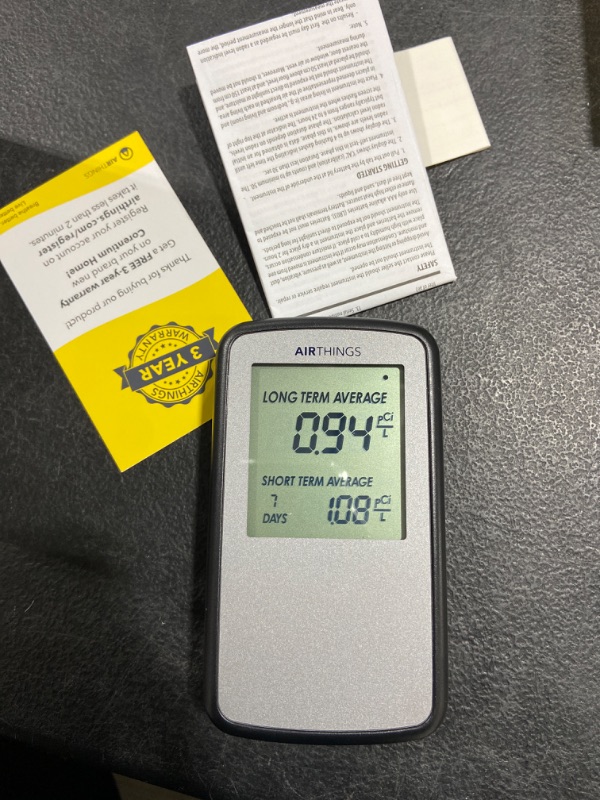 Photo 2 of Airthings Corentium Home Radon Detector 223 Portable, Lightweight, Easy-to-Use, (3) AAA Battery Operated, USA Version, pCi/L