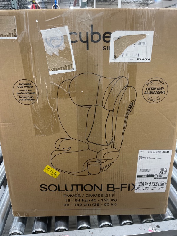 Photo 6 of CYBEX Solution B-Fix High Back Booster Seat, Lightweight Booster Seat, Secure Latch Installation, Linear Side Impact Protection, 12-Position Adjustable Headrest, for Kids 40-120 Lbs, Volcano Black Solution B-fix Volcano Black