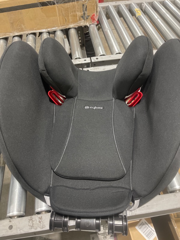 Photo 4 of CYBEX Solution B-Fix High Back Booster Seat, Lightweight Booster Seat, Secure Latch Installation, Linear Side Impact Protection, 12-Position Adjustable Headrest, for Kids 40-120 Lbs, Volcano Black Solution B-fix Volcano Black
