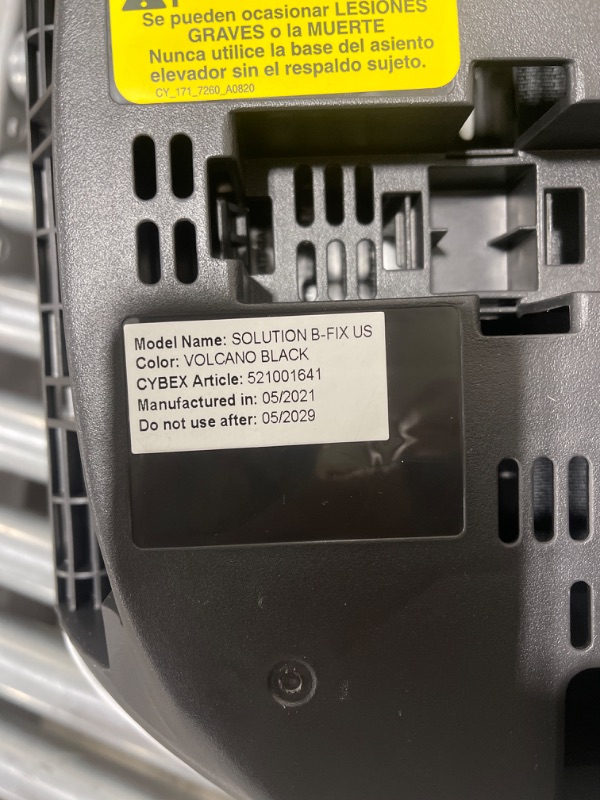 Photo 5 of CYBEX Solution B-Fix High Back Booster Seat, Lightweight Booster Seat, Secure Latch Installation, Linear Side Impact Protection, 12-Position Adjustable Headrest, for Kids 40-120 Lbs, Volcano Black Solution B-fix Volcano Black