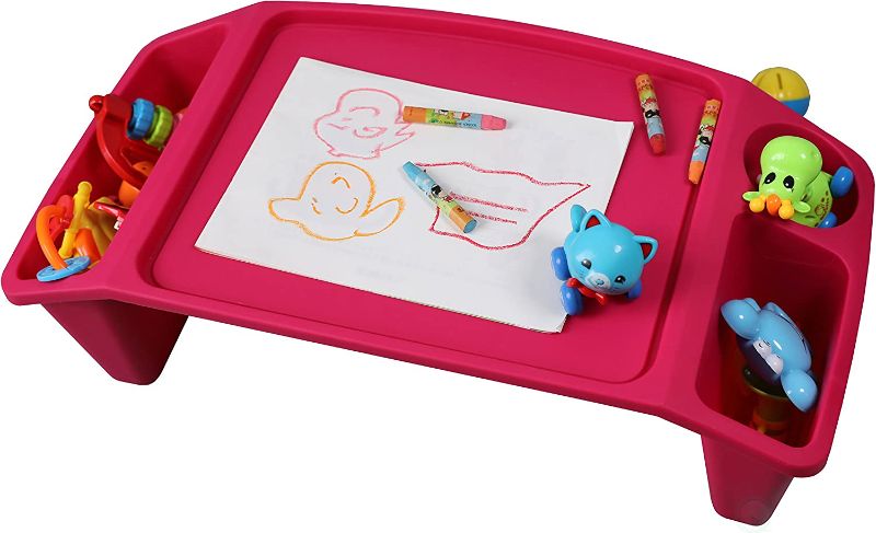 Photo 1 of Basicwise Kids Lap Desk Tray, Portable Activity Table, Pink
