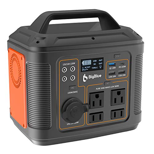 Photo 1 of [PD 100W TYPE-C] BIGBLUE 296WH PORTABLE SOLAR GENERATOR WITH MPPT, PORTABLE POWER STATION WITH 110V PURE SINE WAVE AC OUTLET/4 DC PORTS/4 USB PORTS, CPAP BACKUP BATTERY WITH 18W FLASHLIGHT FOR CAMPING
