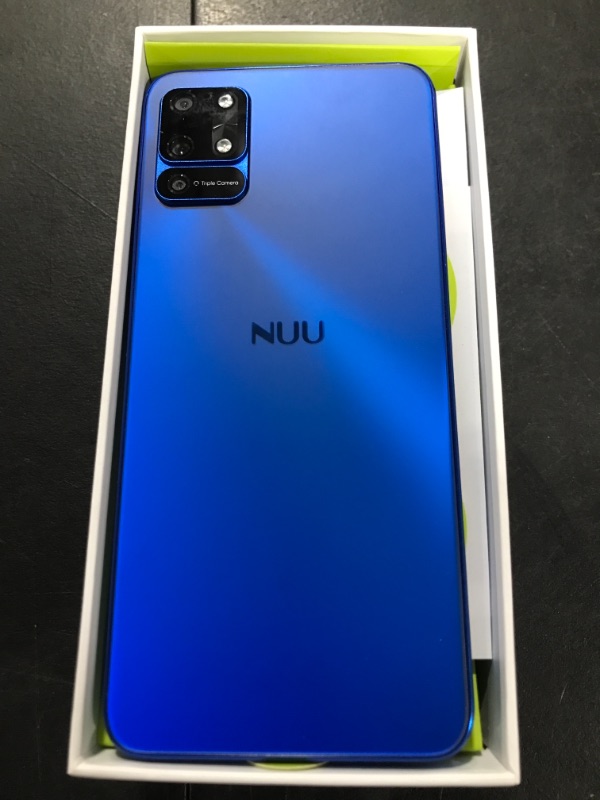 Photo 2 of NUU B10 4G LTE Android Smartphone | Unlocked(T-Mobile only) | 6.55” HD+ Display | 48MP Triple-Camera | 64GB + 4GB RAM | 4000mAh Battery | Android 11 | (Blue Color) B10-Blue