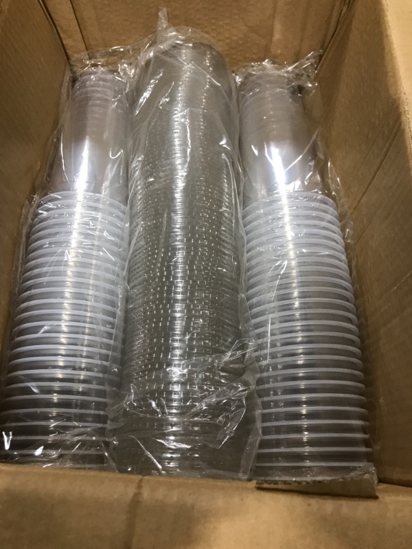 Photo 3 of [100 Sets - 20 oz.] Tankon Disposable Clear Plastic Cups With Lids and Straws 20oz. (Not Injection Cup, only Injection Lid.) 20 oz , plastic cups with lids Clear 100 Count (Pack of 1)