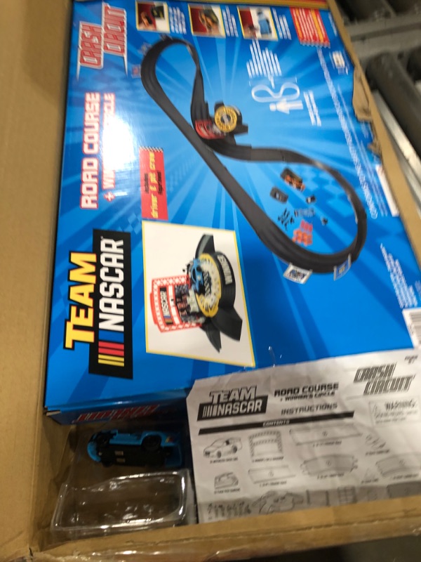 Photo 3 of Far Out Toys NASCAR Crash Circuit Ultimate Road Course Bundle with Huge Race Track, Winner’s Circle, 4 Cars Total | Electric Powered, Over 6 Ft Assembled | Capture The Momentum and Thrill of Nascar