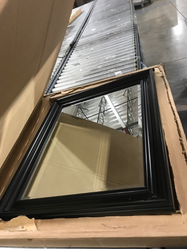 Photo 2 of Amanti Art Beveled Bathroom Mirror (28 x 34 in.), Colonial Black Frame - Wall Mirror Black, Large Colonial Black Glass Size 28x22