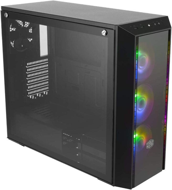 Photo 1 of Cooler Master MasterBox Pro 5 ARGB ATX Mid-Tower with Adaptable Layout E-ATX up to 10.5", DarkMirror Front Panel, Tempered Glass, Three 120mm ARGB Lighting Fans **UNABLE TO TEST**