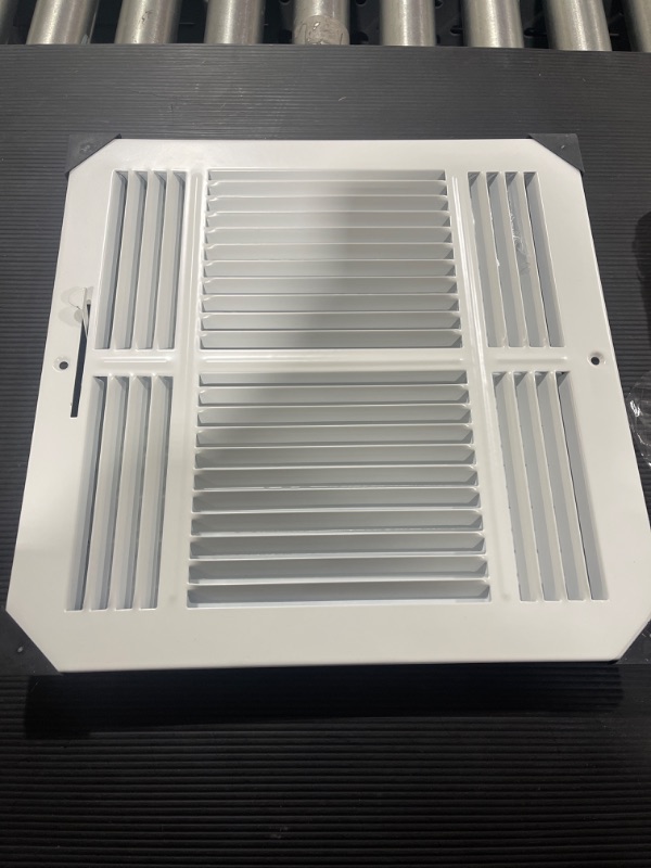 Photo 2 of 12" X 12" 3-WAY SUPPLY GRILLE - DUCT COVER & DIFUSER - Flat Stamped Face
