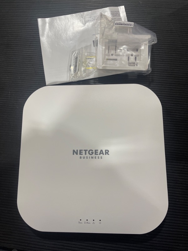 Photo 2 of Netgear WAX218 802.11ax 3.52 Gbit/s Wireless Access Point - 2.40 GHz, 5 GHz - 1 X Network (RJ-45) - Gigabit Ethernet - PoE Ports - Ceiling Mountable **PLUG IN CORDS NOT INCLUDED** **UNABLE TO TEST**