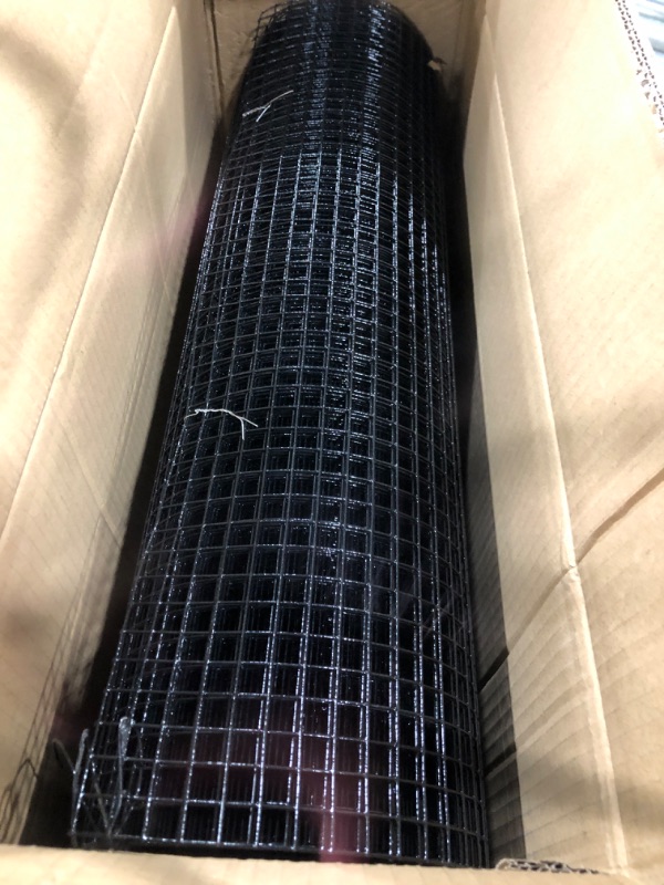 Photo 2 of 24'' x 50' 1/2inch Hardware Cloth 19 Gauge Black Vinyl Coated Welded Fence Mesh for Home and Garden Fence and Home Improvement Project