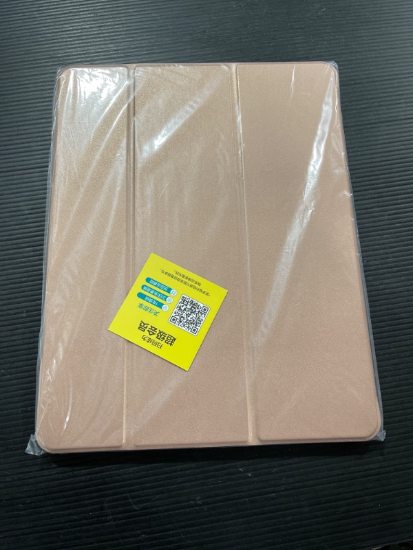 Photo 1 of ESR Yippee Trifold Smart Case for iPad Pro 12.9 2020/2018, Lightweight Stand Case with Clasp, Auto Sleep/Wake [Supports Pencil 2 Wireless Charging], Hard Back Cover for iPad Pro 12.9", Rose Gold

