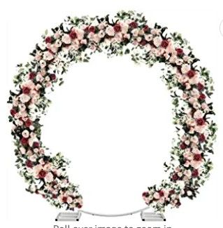 Photo 1 of 6.5FT Tall X 6.5FT Wide Metal Ring Arch for Outdoor Party Backdrop Decoration (with Ground Anchors, Screwdriver, and Instructions)
