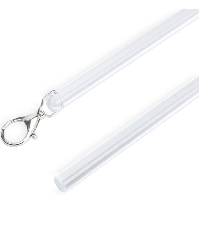 Photo 1 of 2 Pack Curtain Pull Rod with Metal Snap Invisible Clear Curtain Push Wand for Drapery and Grommet Curtains 1/2 Inch Wide (Acrylic, 40 Inch)