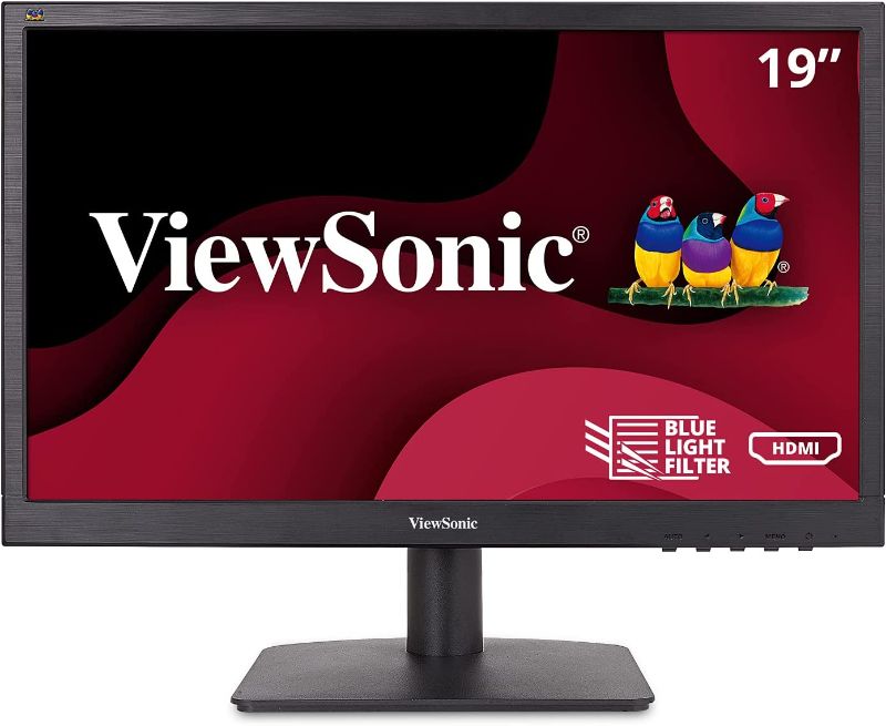 Photo 1 of ViewSonic VA1903H 19-Inch WXGA 1366x768p 16:9 Widescreen Monitor with Enhanced View Comfort, Custom ViewModes and HDMI for Home and Office, Black
