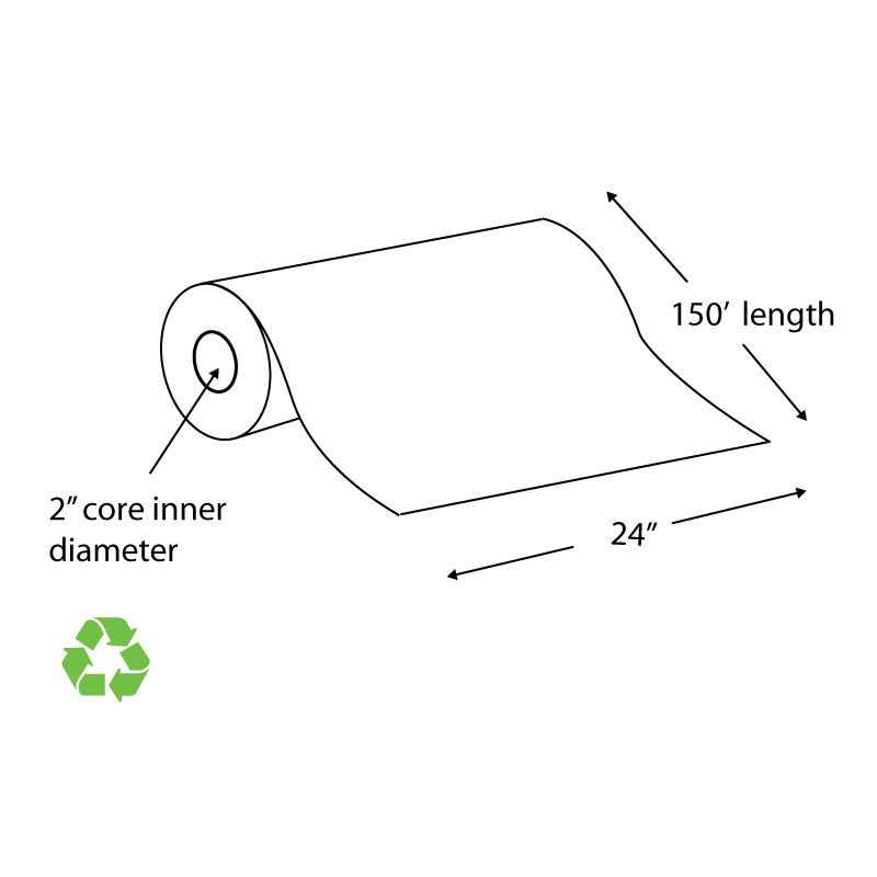 Photo 1 of Alliance Wide Format Paper Rolls 24 X 150 Rolls CAD Bond 92 Bright 20lb. 4 Rolls per Cartons with 2 Core (24150)
