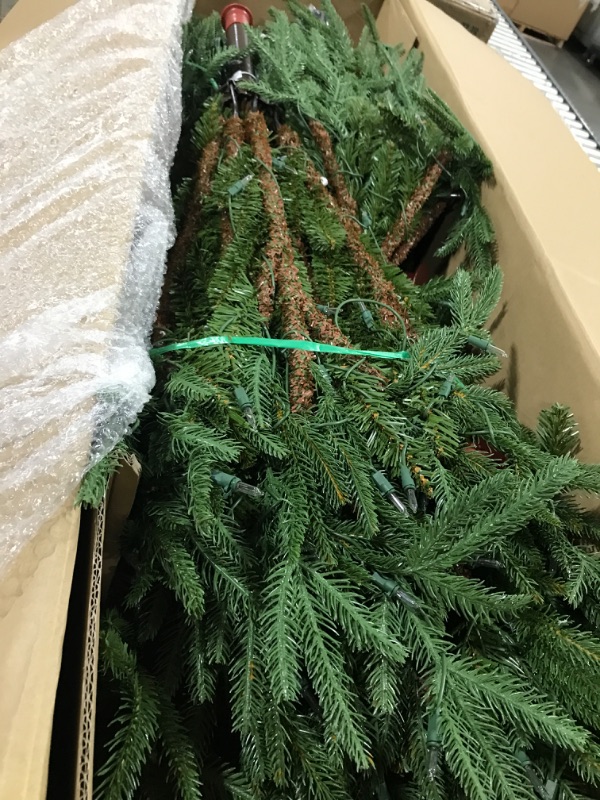 Photo 1 of National Tree Company Pre-Lit 'Feel Real' Artificial Full Christmas Tree, Green, Frasier Grande, White Lights, Includes Stand, 7.5 Feet 7.5 ft