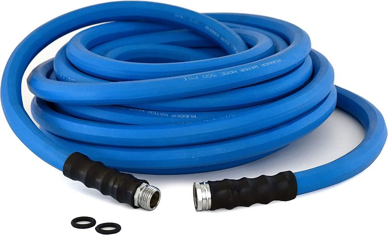Photo 1 of AG-LITE BSAL58100 5/8" x 100' Hot/Cold Water Rubber Garden Hose, 100% Rubber, Ultra-Light, Super Strong, 500 PSI, -50F to 190F Degrees, High Strength Polyester Braided
