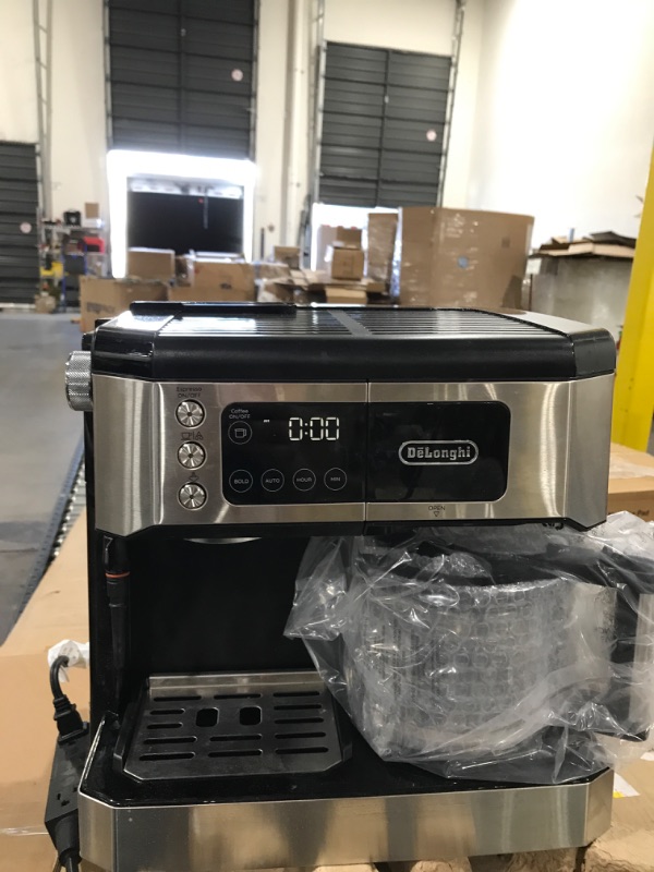 Photo 2 of De'Longhi All-in-One Combination Coffee Maker & Espresso Machine + Advanced Adjustable Milk Frother for Cappuccino & Latte + Glass Coffee Pot 10-Cup, COM532M