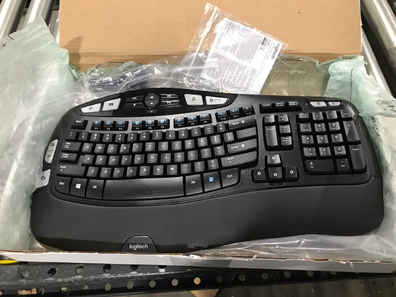 Photo 3 of Logitech K350 Wireless Wave Ergonomic Keyboard with Unifying Wireless Technology - Black
