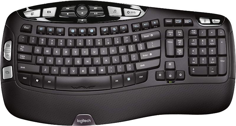 Photo 1 of Logitech K350 Wireless Wave Ergonomic Keyboard with Unifying Wireless Technology - Black
