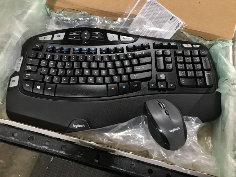 Photo 2 of Logitech K350 Wireless Wave Ergonomic Keyboard with Unifying Wireless Technology - Black
