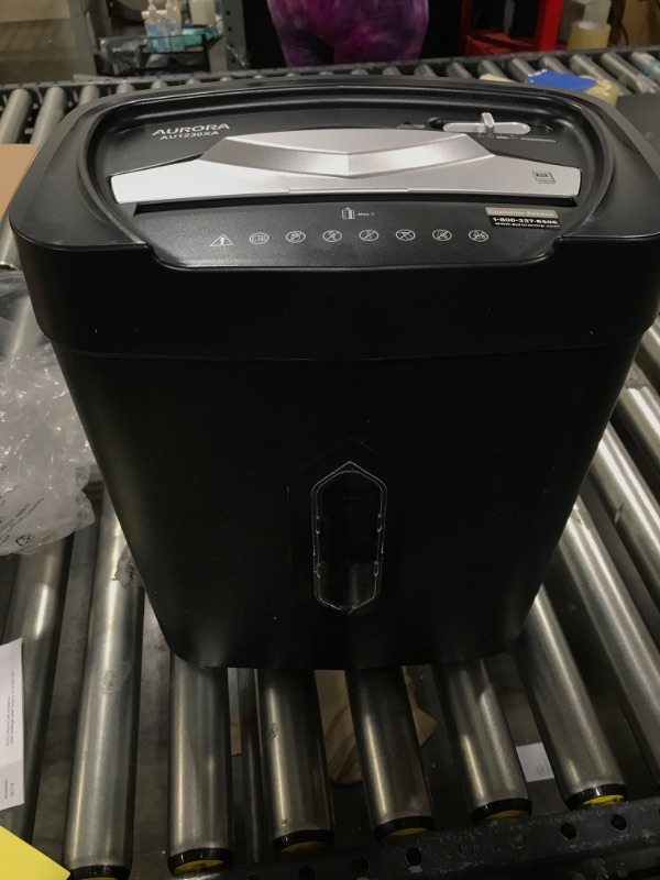 Photo 2 of Aurora AU1230XA Anti-Jam 12-Sheet Crosscut Paper and Credit Card Shredder with 5.2-gallon Wastebasket
