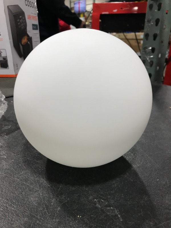 Photo 2 of 6in Diameter X 3in Neckless Hole Opal Bristol Frosted White Glass Globe. - Made in the USA
