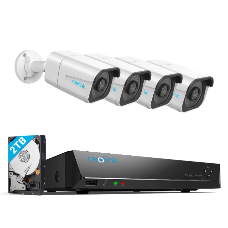 Photo 1 of **FOR PARETS ONLY!*** REOLINK 4K SECURITY CAMERA SYSTEM, 4PCS H.265 4K POE SECURITY CAMERAS WIRED WITH PERSON VEHICLE DETECTION, 8MP/4K 8CH NVR WITH 2TB HDD FOR 24-7 RECORDING, RLK8-800B4
