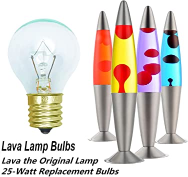 Photo 1 of 25 Watt Replacement Bulb for Lava Lamp ,The Lava Original Replacement Bulb for 14.5-Inch/20-Ounce Lava Lamp,Glitter Lamps,S11 E17 Base 120 Volt Lava Lamp Replacement Bulbs, 25W S11 Bulb,6 Pack