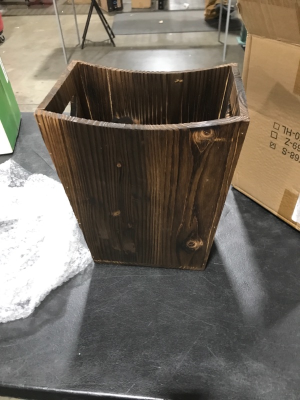 Photo 3 of Wood Trash Can Small Wastebasket with Handles Rustic Office Garbage Can for Bedroom Bathroom Office Living Room Kitchen https://a.co/d/77EDD82