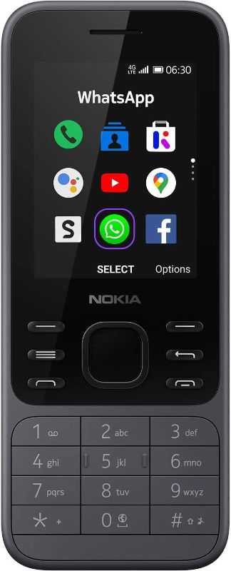 Photo 1 of Nokia 6300 4G LTE Single SIM Unlocked GSM Whatsapp, Google Maps, 4G and WiFi Hotspot, Google Assistant – Light Charcoal Worldwide (Renewed)
