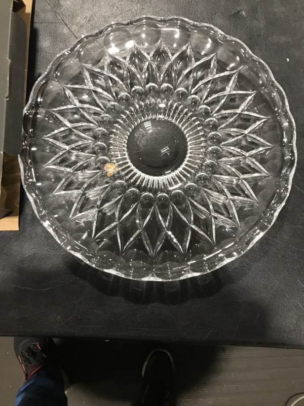Photo 1 of 12 INCH CRYSTAL SERVING PLATTER 