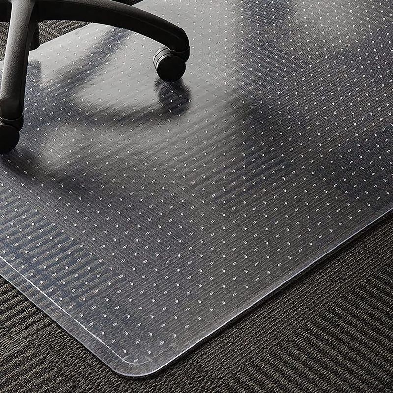 Photo 1 of WASJOYE Carpet Chair Mat for Home Office, 36 x48 Inch Transparent Clear Carpet Floor Protector Cover Rug Mat with Non-Slip Studded Lip, Heavy Duty for Home Computer Desk Rolling Chair, Easy Expanded